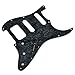 Dopro 11-Hole Strat HSS Guitar Pickguard 3-Screw Humbucking Pickup Mount for American FD Stratocaster Black Pearl