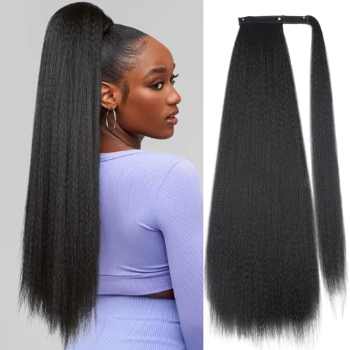 WIGER Kinky Straight Ponytail Extension 30 inch...