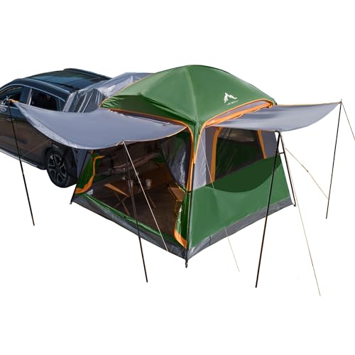 UNIHIMAL SUV Tent for Camping,Waterproof PU2000mm, Fits 5-8 People,Spacious Double Layer Design, Includes Rainfly & Storage Bag, 8FT L x 8FT W x 7.2FT H,Green