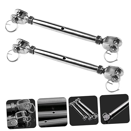 2 piezas de tensor de acero inoxidable con cuerpo cerrado tipo quijada para cuerda miniatura 4