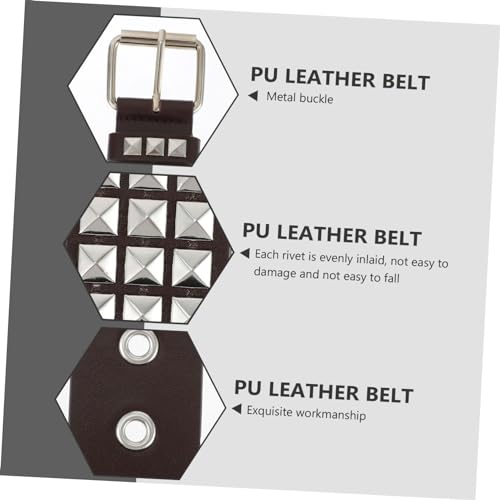 VALICLUD Punk Rivet Waist Belt for Men Adjustable PU Leather Decorative Belt Stylish Fashionable Rivet Design for Casual and Denim Outfits3