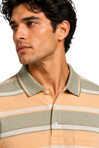 Image of SANE ORIGINALS Men's Full Sleeve Polo T-Shirt with Pocket, Premium Cotton Blend Collar Neck Tee