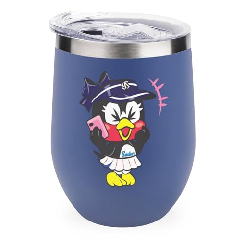 ワインタンブラー 東京ヤクルトスワローズ 野球応援 卵殻カップ タンブラー 350ml U字型 コーヒーカップ 蓋付き ステンレス製 魔法瓶 保冷 保温 水筒 直飲み 応援グッズ プレゼント