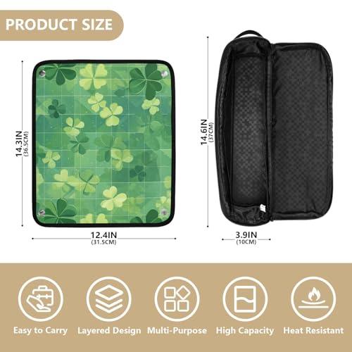 Bolsa de viaje para herramientas de cabello para mujer y tapete resistente al calor con cremallera impermeable para rizador, plancha y secador de pelo miniatura 4