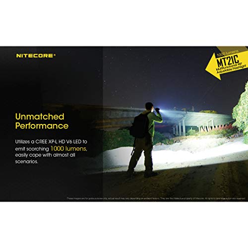 Image of Nitecore MT21C 1000 Lumen 90 Degree Tiltable Head Multifunction LED Flashlight with LumenTac Batteries for Work and Everyday Carry