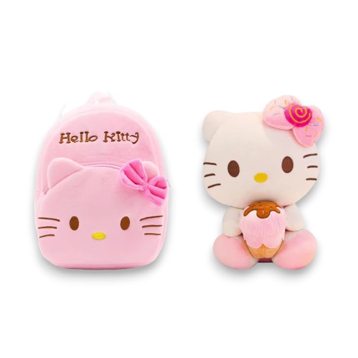 Hoky’s Hut2pc Cute Mini Plush Backpack & Kawaii Cat Plush Toy & Mini Plush Cartoon Backpack, Kawaii Cartoon Plush