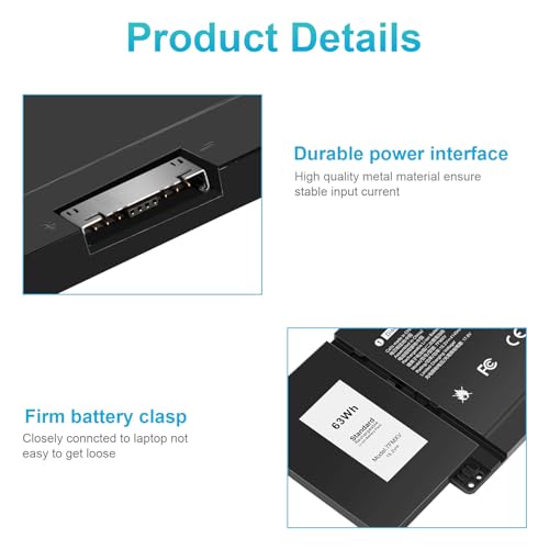 Image of 7FMXV 9JM71 4M1JN Laptop Battery for Dell Latitude 5320 7320 7420 7520 Latitude 5320 2-in-1 /7320 2-in-1 /7420 2-in-1 P133G P134G P135G P136G P138G P139G P110F 727CG HDGJ8 MHR4G TN2GY 0TN2GY CN-0727CG