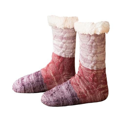 Image of Slipper Socks for Women with Gripper - Cozy Soft Thick Fuzzy Non Slip Indoor Home Grips Socks - Winter Non Slip Thick Fuzzy Socks