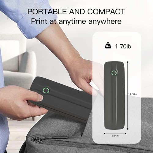 Image of Portable Thermal Printer, Wireless Bluetooth Printer Support US Letter /A4 /A5 /4in /3in /2in Thermal Paper, Inkless Printer Compatible with iOS, Android & Laptop for Travel, Office, School, Vehicle