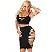Cocolicious Women's Up All Night Bralette & Skirt Set, Black, One Size