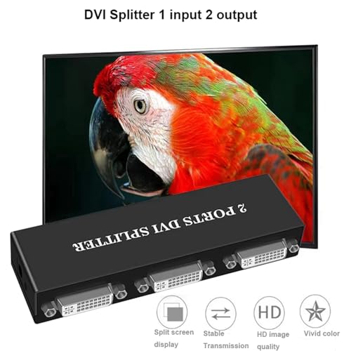 Divisor DVI 1X2 Duplicador de Señal de Entrada a Dos Salidas de Vídeo Digital 5