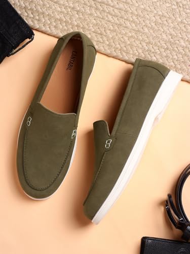 Image of Cantabil Casual Loafers Shoes for Men l Lightweight & Comfortable with Cushioned Insole PU Upper TPR Sole Lace-Up on Closure (P MFTW00139)