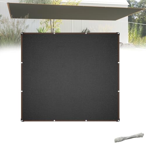 YRHome Sonnensegel 3x3m Rechteckig UV-Schutz 95% Winddurchlässig Robust für Garten Terrasse Balkon aus reißfestem HDPE mit 12m Seilen Anthrazit