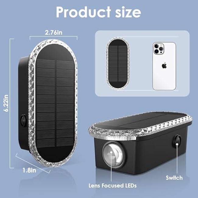 8PK Solar Fence Lights Outdoor - Solar Outdoor Light Warm White & RGB Lights for Outside Backyard, Patio, Deck Fence, Stair Handrail, Pool and Wall