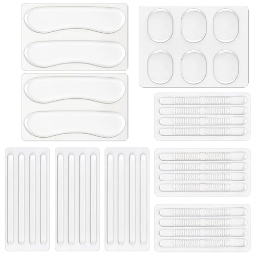 Lot de 34 coussinets en gel pour chaussures - Coussinets en silicone antidérapants - Repose-pieds en silicone - Bandes de protection en gel pour homme et femme - Talons à lanières de sport