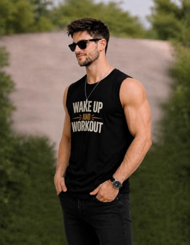 Image of JUGULAR Tank Tops Sleeveless T-Shirt for Men Gym Wear Vest Printed Stylish Round Neck Running for Sports Workout Fitness & Casual or Beach Wear