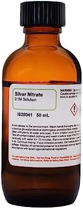 ALDON Innovating Science Silver Nitrate Solution, 0.1M, 50mL - The Curated Chemical Collection