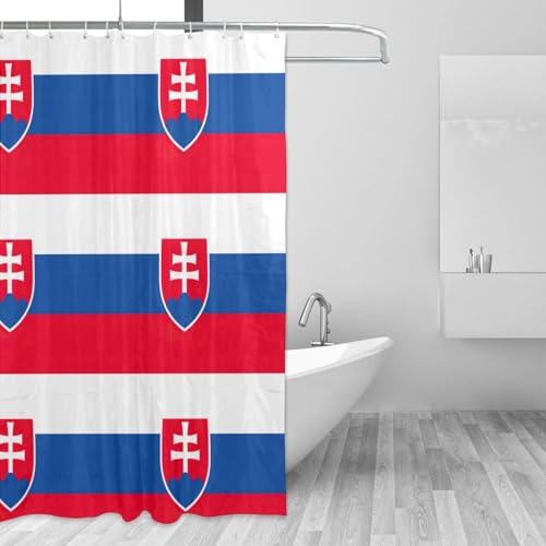 Rideau de douche polyester drapeau Slovaquie 183x183cm avec oeillets - 4