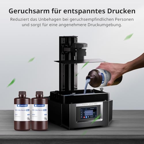 ANYCUBIC ABS-Like Resin Pro 2, 3D Drucker Resin mit Hoher Festigkeit und Zähigkeit, Hoher Präzision, 405 nm UV-härtendes Harz für MSLA/LCD/DLP 3D Drucker, Grau 1000g, 4pcs
