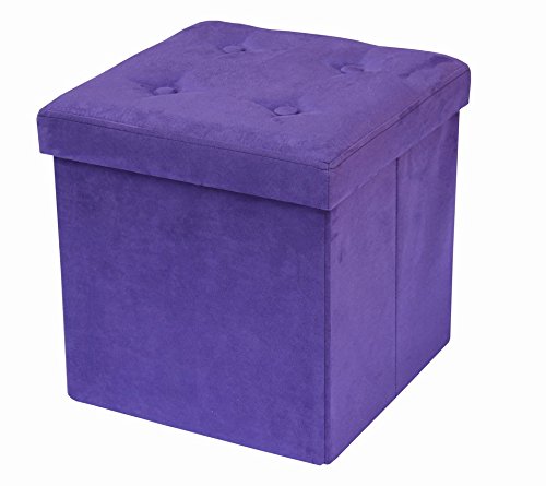 Sorbus Storage Ottoman Bench – Collapsible/Folding Bench Chest With Cover – Perfect Toy And Shoe Chest, Hope Chest, Pouffe Ottoman, Seat, Foot Rest, – Contemporary Faux Suede (Purple) #TOP6