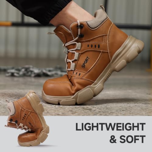 Image of Steel Toe Boots for Men Lightweight Men's Safety Work Boots