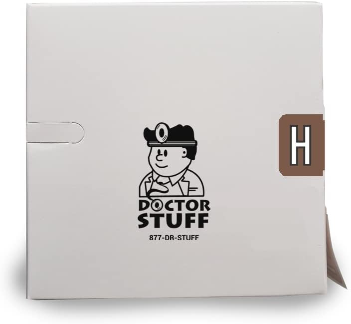 Doctor Stuff - File Folder Labels, Alphabet Letter H, Barkley/Sycom FABKM - BXAM Series Compatible Alpha Stickers, Brown, 1" x 1-1/2", 500/Roll