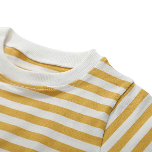 famuka Baby Boys Girls Shirts Stripes Rompers Unisex Baby Summer Clothes2