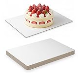 Qmnwjmr 8Pcs Rectangle Cake Boards,13.75 X 9.75 Inch White Greaseproof Cardboard, Disposable Half Sheet Cake Board Trays For Sheet Cakes, Pastries, Bakery And Catering