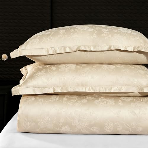 Image of Story@Home 500TC Super Soft Elegant Floral Printed Bedsheet Long Staple Egyptian Cotton Compact Yarn Super King Size (108 inch x 108 inch) 2 Pc Pillow Cover Size (18 inchx27 inch)- Sand
