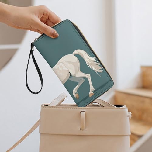 Porte-cartes en cuir blanc avec corde pour l'organisation quotidienne