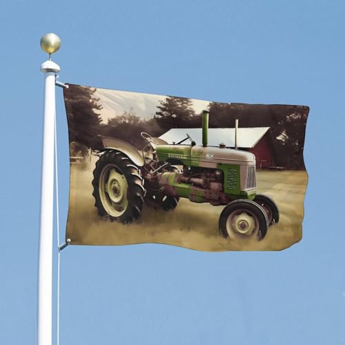 Drapeau de bienvenue tracteur vintage pour décorer votre cour - 3