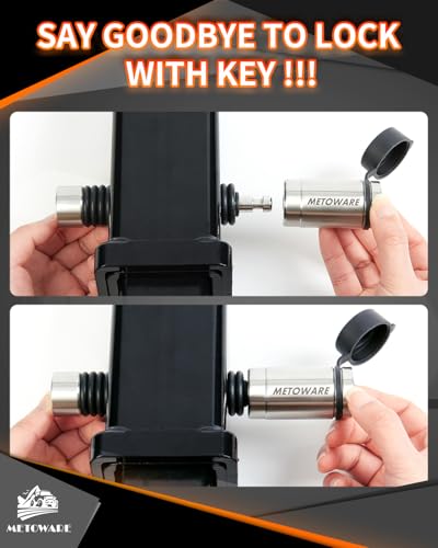 METOWARE Trailer Hitch Lock, Stainless Steel Trailer Receiver Hitch Lock with 5/8" Dia 3-1/2” Locking Pin and 8 Anti-Rattle Rubber O-Rings Fits Class III IV 2" and 2-1/2" Receiver (1 Pack) - Thumbnail 6