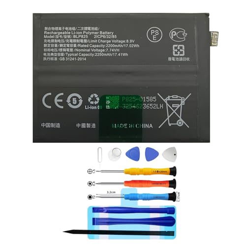 Vvuilsty BLP825 Ersatzakku für Oppo Reno 6 Pro 5G/Find X3 Neo 5G,wiederaufladbare 0-Zyklen-Batterie kompatibel mit Oppo Reno 6 Pro 5G/Find X3 Neo 5G mit Reparaturwerkzeug-Kits