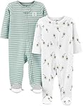 Simple Joys by Carter's Baby-Boys 2-Way Zip Thermal Footed Sommeil and Play, Paquet de 2Baby et des couchettes pour enfants