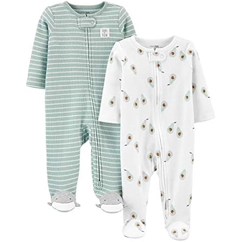 Simple Joys by Carter's Baby Boys' 2-way Zip Thermal Footed Sleep and Play, Pack of 2