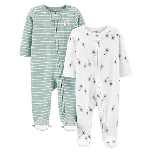 Simple Joys by Carter’s Baby 2-Way Zip Thermal Footed Sleep and Play, Pack of 2
