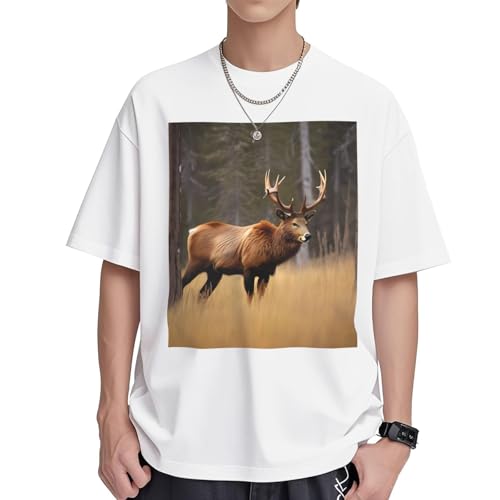 T-shirt en coton respirant femme col rond tunique ample motif wildlife