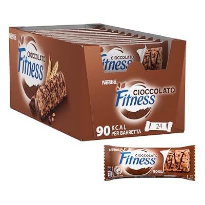 FITNESS Chocolate Barrette Cereali Integrali con Cioccolato Fondente, 24 Barrette da 23,5g (564g)