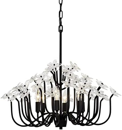 Varaluz Wildflower 6-Lt Chandelier - Matte Black