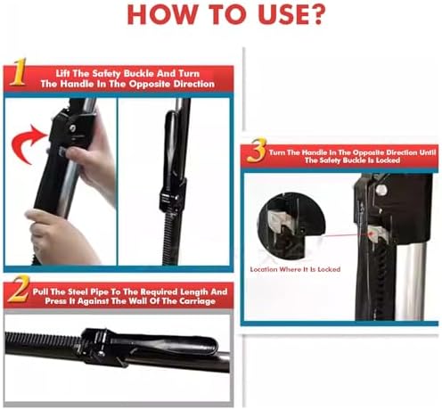 Adjustable C Bar Stabilizer for Box Truck Trailer, 51.2-74.8" Ratcheting Pole with Anti-Slip Pad, Heavy-Duty 2-Piece Design, Perfect for Secure Load Support