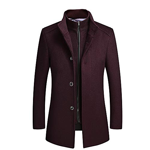 YOUTHUP Herren Duffle Wintelmantel Midi Länge Jacke Business Herrenmantel Wolle