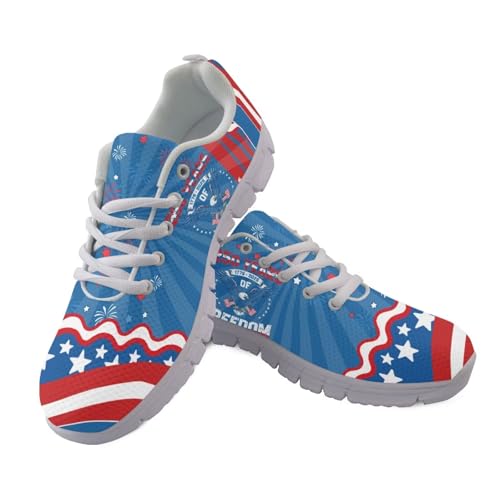 Image of Jeiento American Flag Shoes Men's Fashion Sneaker Sports Running Shoes Causal Travel Walking Flat Shoe Breathable