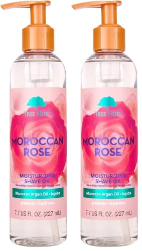 Image of Tree Hut Moroccan Rose Moisturizing Shave Oil,Hydrating Gel-to-Oil Formula for a Smooth Shave,For All Skin Types,7.7 fl oz,(Pack of 2)