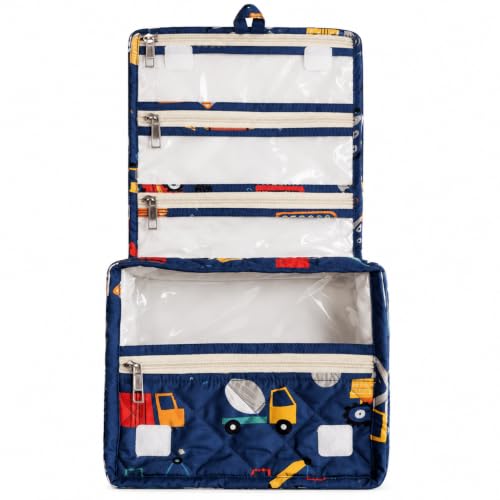 Image of Foldable Travel Kit | Multipurpose All-in-One Compact, Durable, Lightweight, Waterproof, Bag | Travel Friendly Pouch Ideal for Diaper, Medicines, Accessory & Toiletry (Transport Print)
