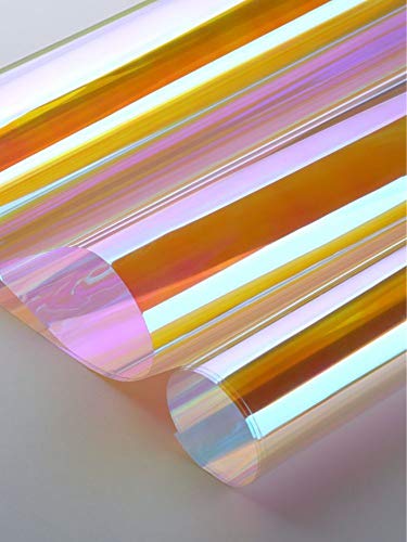 YQ WHJB Holographische Dekorative Schillernden Fensterfilm,selbst-klebstoff Anti Uv Fensterfilm,chamäleon Dekorative Bunten Glasfolie Für Startseite DIY B 50x100cm(20x39inch) Cover