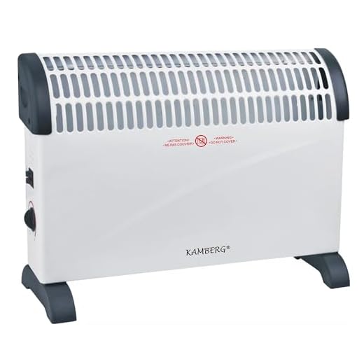 Kamberg – Convector – Calefacción – Radiador eléctrico – 3 niveles de potencia con termostato – Calefacción silenciosa, rápida de bajo consumo – 2000 W –