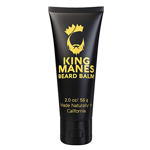 King Manes Beard Balm Leave-in Conditioner Tube, 2 Ounce Made with only Natural Ingredients (Includes Jojoba Oil, Argan Oil etc.)