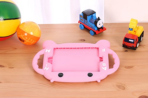 Kids Case For Ipad Mini 5/4/3/2/1 Shockproof Silicone Protective Cover Handle Stand Case Fit Apple New Ipad Mini 5Th Generation 7.9" 2019 [Chinfai Cartoon Robot Series] (Pink) #TOP4