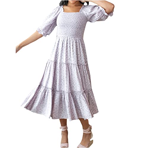 Mommy and Me Dresses Floral Printed Summer Boho Maxi Dress Matching Family Outfits for Mother and Daughter2