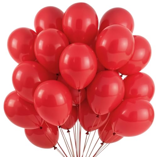 Image of Party Propz Red Balloons for Decoration Birthday - Pack of 50 Pcs Red Metallic Balloons for Decoration | red balloon | Balloons for Birthday | Valentine's Day Decorations Items (Latex)